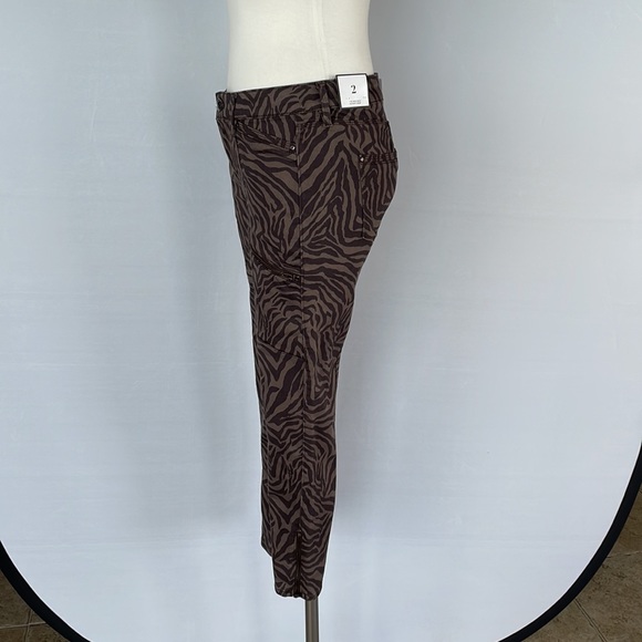 NWT WHBM Mid rise Zebra Skinny Crop Jeans Size 2 - Picture 9 of 16